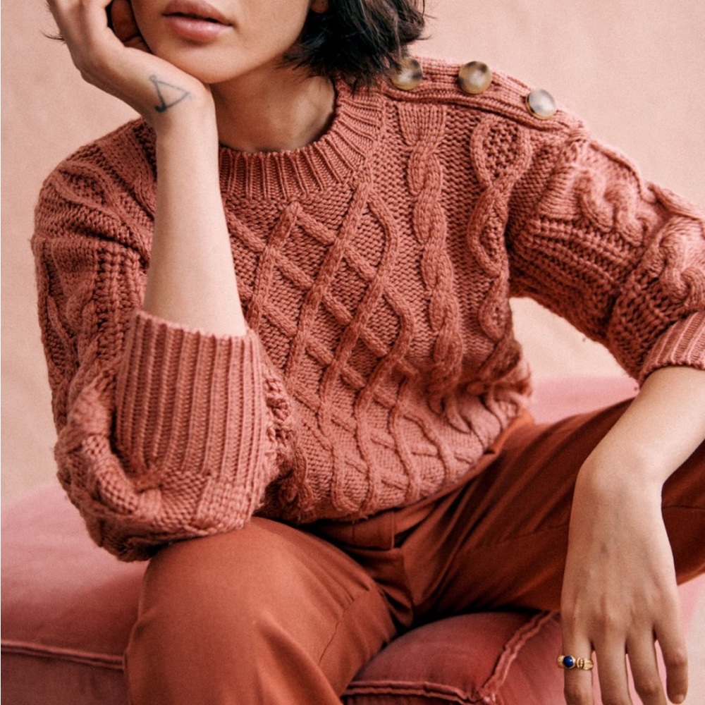 NWOT Sézane James Jumper Sweater in Rosewood Size Small